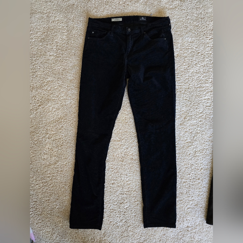 Adriano Goldschmied The Prima Mid Rise Cigarette Black Corduroy  Pants Size 30R